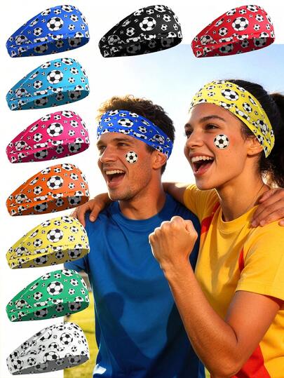 1pc/5pcs World Cup Soccer Headband, Outdoor Sports Unisex Casual Fashion Hairband