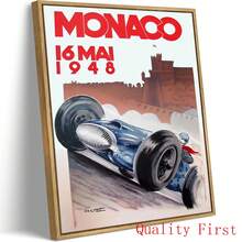 Monaco Grand Prix Vintage Retro 1967 Poster Canvas Printing Vintage Motor Car Racing Wall Decor Retro Home Room Wall Decoration - Multicolor - View 5