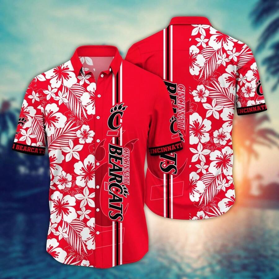 Cincinnati Bearcats Flower Hawaii Shirt For Fans Ver 27 - 彩色 - 查看 1