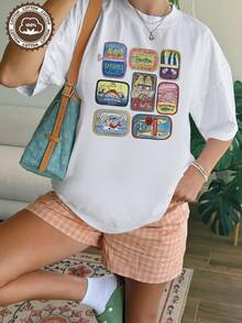 Women T-Shirts - [White] - View 6