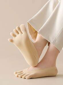 1/2/4/6 pares de calcetines sin deslizamiento para mujeres, calcetines de tobillo delgados y transpirables para el verano - Multicolor - Ver 4