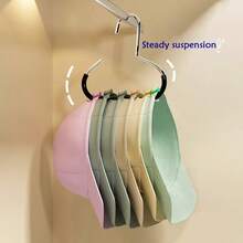 5pcs Hat Hanger Hooks, Non-Slip Organizer Hooks, Creative Round Stainless Steel Hooks For Closet, Suitable For Hats, Belts, Scarves, Lingerie - Multicolor - View 5