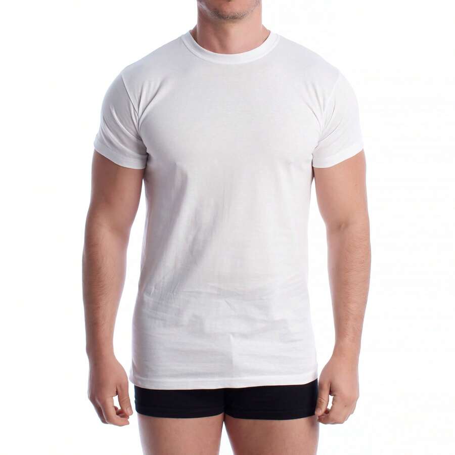 Q-EN Men Undershirt Tops - White - View 1