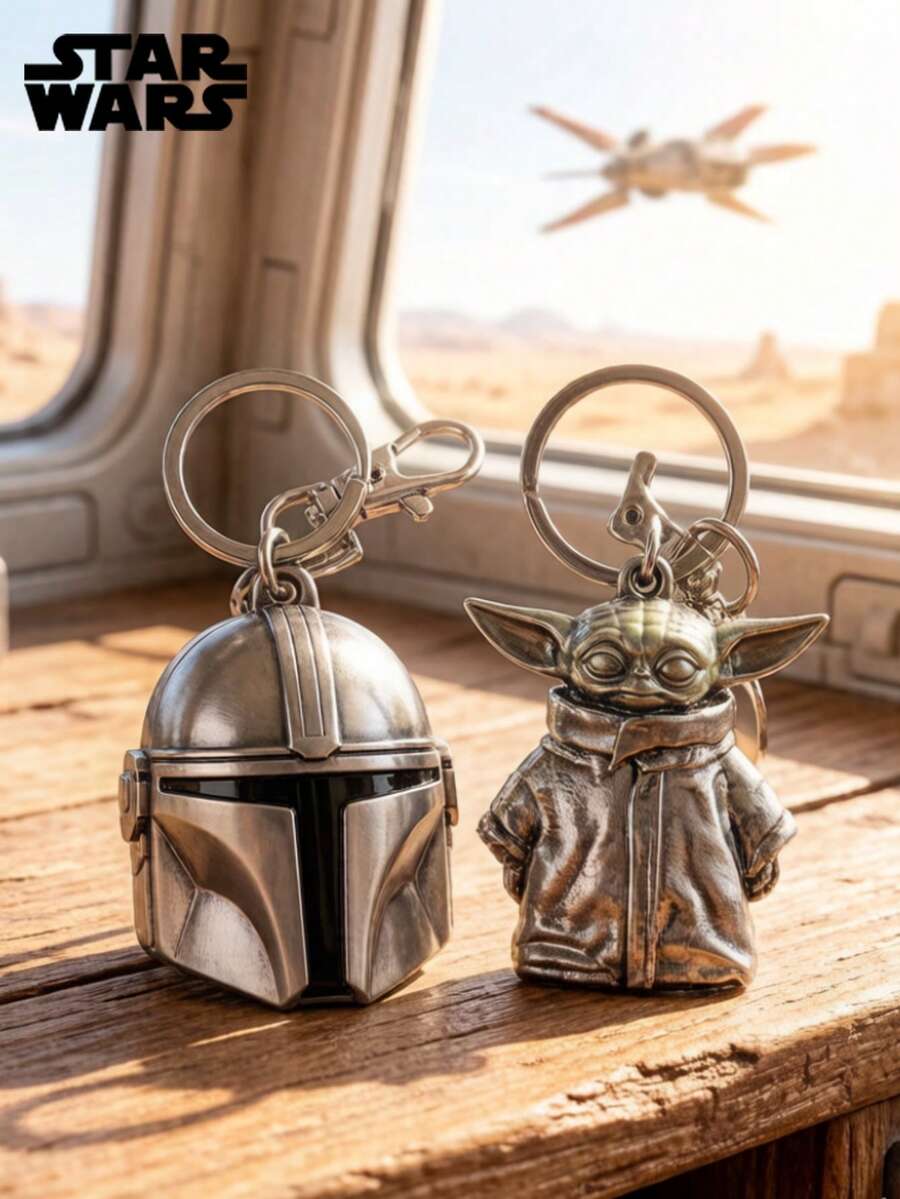 StarWars 1PC Star Wars Officially Licensed Metal Keychain Featuring 4 Styles Millennium Falcon R2-D2 X Wing And BB-8 3D Stereo Designs Bag Charm Accessory For Daily Use And Collection Ideal Gifts For Star Wars Fans - A - View 1