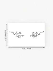 1pc Sticker, Black And White Symmetrical Snake Pattern, Temporary Tattoo Sticker, Suitable For Arms, Back, Waist, And Abdomen, Non-Reflective, Realistic Tattoo, Suitable For People, For Daily Use, Lasts3-5Days - Black - View 2
