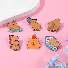 1/6 Chiếc Ghim Cài Áo Hình Động Vật Hoạt Hình Dễ Thương, Hình Chuột Lang Ngộ Nghệ, Ghim Men Kim Loại, Phụ Kiện Trang Sức, Quần Áo, Ba Lô, Quà Tặng - Một kích thước - Xem 8