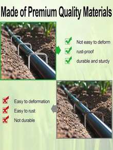 U-Shaped Garden Nails, Heavy-Duty Fence Posts, Lawn Pegs, Galvanized Landscape Spikes For Securing Lawn Barriers And Fences - Multicolor - View 10