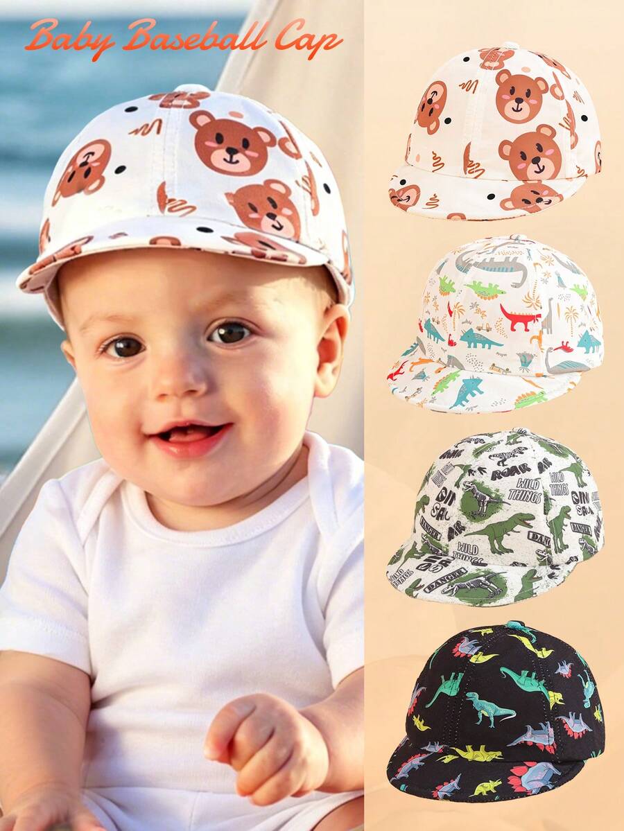 Mũ lưỡi trai trẻ em in hình hoạt hình toàn thân, vành mềm, nhẹ, thoáng khí, kiểu snapback, thích hợp cho mùa xuân/hè, có thể điều chỉnh và gấp gọn, che nắng, phù hợp cho trẻ nhỏ mặc hàng ngày khi ra ngoài. - Nhiều màu - Xem 1