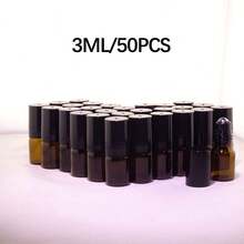 1/50 chai lăn thủy tinh màu hổ phách 2/3/5/10ml, bình xịt nước hoa mini có thể nạp lại, lọ mẫu du lịch tiện dụng, hộp đựng nước hoa unisex, thích hợp làm quà Giáng sinh/Halloween cho bố mẹ và bạn bè. - màu nâu - Xem 14