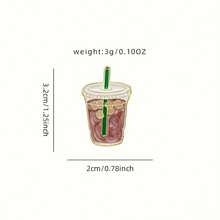 1 Cute Ice Drink Cup Enamel Badge - Features Colorful Ice Cubes And A Straw Design, High-Quality And Durable Enamel Pin, Unisex, Versatile Accessory Suitable For Backpacks, Hats, Jackets, DIY Gift Idea, Fun And Stylish, Finely Crafted, Backpack Decoration, Sturdy Construction,  Item, A Must-Have For Fashion Lovers - CZ1851 - 查看 5