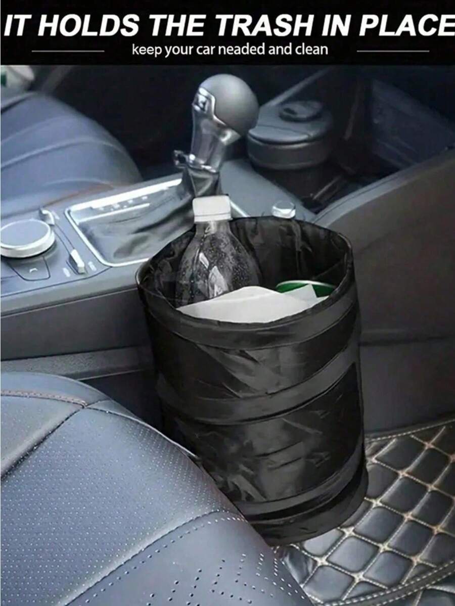1pc Hanging Car Trash Can, 5.91x7.87 Inch Multi-Function Car Garbage Bin, Foldable Car Trash Bin, Hanging Car Organizer, Convenient Trash Container And Seat Back Storage Bag, Suitable For Car Storage, Car Interior Accessories, Gift For Men