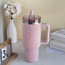 40oz Diamond Pearl Tumbler – 304 Stainless Steel Double Wall Vacuum Car Cup, Leakproof Straw Lid, 12h Cold 6h Hot, US Local Warehouse - Multicolor - View 8