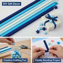 540/1080 lembar Kertas Origami Bintang Keberuntungan Warna Biru, 7 Warna, Hadiah Hari Ibu, Dua Sisi Warna Solid, Cocok Untuk Kerajinan DIY Pemula, Seni Dekoratif - beraneka warna - View 8