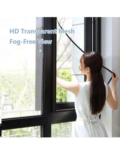 Màn chắn cửa sổ tự dính, có thể điều chỉnh, tự lắp đặt, làm bằng sợi thủy tinh, có móc và khóa dán, phù hợp với hầu hết các loại cửa sổ, chống côn trùng và vật nuôi cào xước.