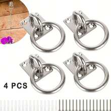4pcs Durable 304 Stainless Steel Hooks, For Wall Or Ceiling Mount - Square Tip Design For Secure Installation, Suitable For Hammocks, Gym, And Home Decor - Multicolor - View 2