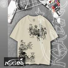 Premium 100% Cotton T-Shirt ASHSTAR "Gothic Y2K" - 香檳色 - 查看 1
