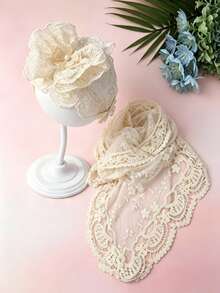 INS Style 100 Days Photo Props Newborn Photography Essential Lace Headband + Swaddle Wrap 2pcs Set Multiple Combinations Full Moon Gift - Multicolor - View 3