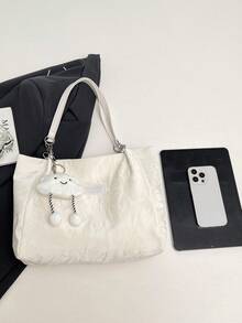 2026新款休闲简约腋下包，百搭时尚通勤单肩手提包，高端大容量女士手提包 - 白色 - 查看 10