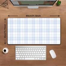 Gaming Mouse Pad Featuring A Light Blue Plaid Design In Pastel Shades - Includes A Non-Slip Rubber Base, Is Washable, And Serves As A Stylish Desk Accessory Perfect For Office, School, Or Home Decor.An Excellent Gift Choice For Fans And Friends - Hình chữ nhật - Xem 8