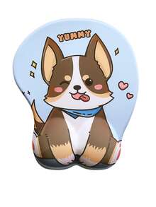 可爱柯基犬人体工学鼠标垫，带腕托，柔软记忆海绵支撑，防滑底座，适用于办公和游戏 - 護腕滑鼠墊 - 查看 14
