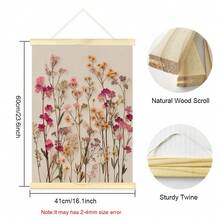 1 pieza Cartel de lienzo con flores de estilo bohemio de primavera, con o sin marco, Impresión de arte de pared con ramo de flores silvestres de color rosa pastel, adecuado para apartamento, sala de estar, dormitorio, decoración del hogar moderna, estilo de granja - Multicolor - Ver 14
