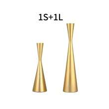 Set de 3 piezas: 1 pieza Jarrón metálico dorado de estilo nórdico para decoración de escritorio, arreglo floral navideño, regalo ideal - Jarrón cónico dorado, soporte para velas, maceta de árbol de Navidad con copos de nieve, decoración navideña para mesa del hogar, arreglo floral, decoración de escritorio instagrameable, elementos navideños, crea un rincón festivo, decoración del hogar, regalo de ambiente (flores no incluidas), apto para flores secas y velas, no apto para líquidos - Dorado - Ver 17