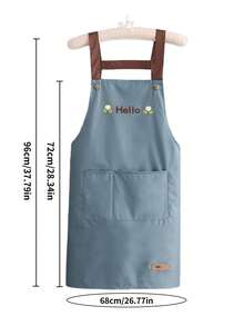 1pc/2pcs Solid Color Adjustable Strap Apron, Made Of PVC Material, Waterproof And Stain-Resistant, Durable And Lightweight, Easy To Wash, Featuring Large Capacity Dual Pocket Design. Perfect For Kitchen Cooking, Dumpling Making, Home Cleaning, Camping, Picnic, Seafood Processing And More - Multicolor - View 4