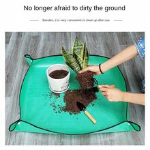 Alfombrillas de trasplante de macetas, esterilla de jardinería para plantar, esterilla de repoteo de plantas de PE, esterilla plegable impermeable para jardinería y macetas - A - Ver 8