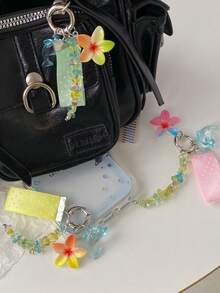 1 件沙滩度假风海豚波点茉莉花海洋主题花朵包包吊坠 - 彩色 - 查看 4