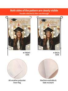 1 pieza Bandera de jardín personalizada para graduación, Foto personalizada, Bienvenida a la fiesta de graduación 2026, Letrero de bienvenida con foto de graduación minimalista, Letrero de fiesta de graduación, Decoraciones para graduados - Multicolor - Ver 8