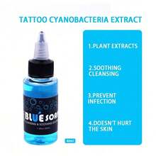 40ml (1,35 oz) / 500ml (16,67 oz) Limpiador de espuma para tatuajes, Líquido de limpieza para tatuajes, Jabón líquido azul, Limpieza de doble efecto, Desengrasado profundo, No irritante, Apto para la mayoría de los tipos de piel, Mantiene los patrones brillantes, Producto para tatuajes, Esencial para estudios de tatuajes, Regalo del Día de San Valentín para artistas de tatuajes, Suministros para tatuajes, Jabón de limpieza para tatuajes, Jabón azul para tatuajes - Ver 5