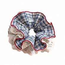 2026 New Korean Style Plaid Hair Tie Women, Versatile Hair Accessory - Dây buộc tóc kẻ caro xanh - Xem 6
