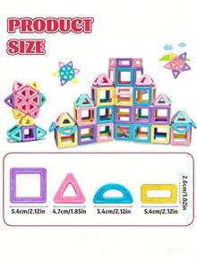 64/98/136PCS Medium-Sized Macaron Magnetic Building Blocks, STEM Construction Toy Set, Educational Magnet Toys For Learning, Enhance Creativity, Assorted Colors For Birthday/Christmas Gifts For Kids 3+ - Multicolor - View 6