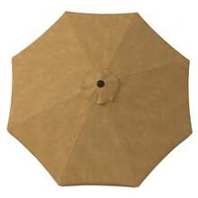 Parasol Ø265 Cm, Patio Umbrella With Fringes, Tiltable Beach Umbrella With 8 Ribs, Ideal For Garden & Balcony In Khaki - A - View 9
