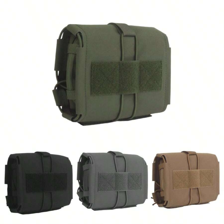Horizontal Pull Medical Pouch MOLLE – Empty First Aid Bag With Side Access, Black Nylon Hunting Belt Organizer (No Supplies) - Multicolor - View 1