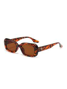 1 pieza Gafas de moda para hombres, nuevo marco rectangular pequeño minimalista, versátil para uso diario, ir al trabajo, conducir, pescar, playa y vacaciones - Multicolor - Ver 13