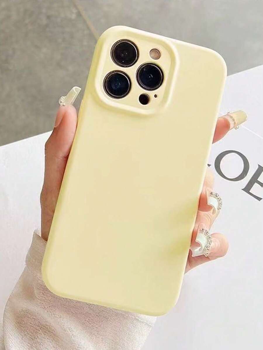 1pc Solid Color Silicone Lens Protection Phone Case Compatible With Apple 18Pro Max 18pro 17 Pro Max, 17 Pro, 17 Air, 16, 15, 14, 13, 12 Pro Max, 11, Candy Color Full Coverage Protective Cover