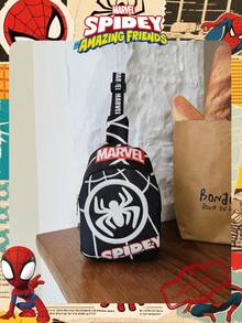1 Túi đeo chéo họa tiết Người Nhện được cấp phép chính thức của Marvel, Túi đeo chéo thường ngày cho bé trai, Túi đeo ngực nhẹ có dây đeo điều chỉnh được, Ví đựng tiền xu hoạt hình, Lý tưởng cho bé trai, người hâm mộ trẻ tuổi, học sinh, Hoàn hảo cho việc đi học hàng ngày, vui chơi ngoài trời, tham quan công viên giải trí, các chuyến đi nghỉ lễ, Tiện lợi để đựng đồ ăn nhẹ. - Nhiều màu - Xem 15