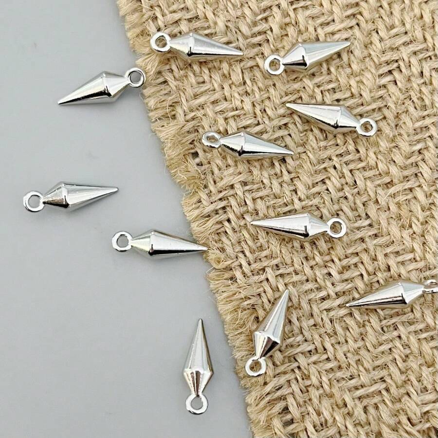 20/100pcs Cone Long Spike Pendant, DIY Necklace Bracelet Earring Keychain Jewelry Making, Unisex Style - Multicolor - View 1