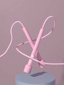 Cuerda de saltar ajustable, unisex, adecuada para fitness aeróbico, entrenamiento en el gimnasio, hecha de PVC con mangos de plástico, ligera y rápida para fitness al aire libre, entrenamiento deportivo y competición - Rosa - Ver 5