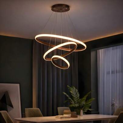 Lustre Pendente LED Moderno 3 Cores em 1 Bivolt, Estilo Nórdico para Sala de Jantar, Cozinha e Sala de Estar