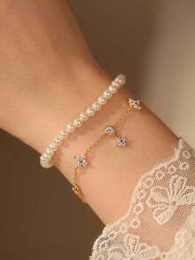 1 par de pulseras de plata de ley 925 con trébol de cuatro hojas brillante, minimalista y elegante, adecuado para uso diario, fiestas o regalo del Día de San Valentín - estilo 1 - Ver 6