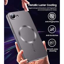Funda de teléfono con carga inalámbrica magnética y protección de cámara para iPhone 17 Pro Max, 16, 15, 14, 13, 12, 11 Pro Plus, 17e - Gris - Ver 4
