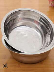 Bộ 1/2 bát ăn cho mèo/chó bằng thép không gỉ, bát đựng thức ăn cho thú cưng, chống trượt, chống cắn, bền bỉ. - bạc - Xem 9