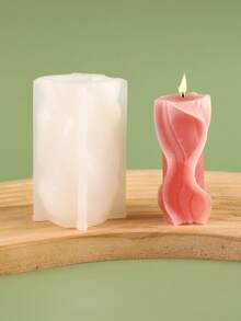 1pc Wave Column Shaped Candle Silicone Mold - A-White - View 2