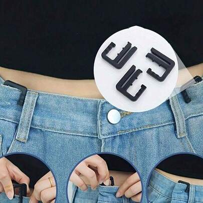 Bộ 5 nút điều chỉnh eo cho quần jean, váy và quần tây - Có đai quần có thể tháo rời, dụng cụ để nới rộng hoặc thu hẹp vòng eo, hoàn hảo cho đám cưới, tiệc tùng, mặc hàng ngày, phụ kiện cần thiết cho các bữa tiệc, thiết kế tối giản, nút cài chắc chắn.