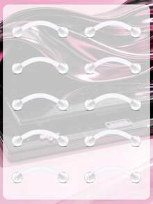 16G Clear Flexible Plastic Eyebrow Rings Daith Rook Earrings,10Pcs Clear UV Flexible Bioflex Acrylic Eyebrow Studs Body Piercing Jewelry - Clear - View 8