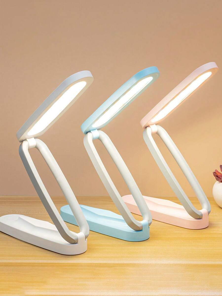 LED Foldable Eye-Care Desk Lamp, USB Rechargeable Dorm Touch Charging Student Study Reading Light, Dimmable, 3 Color Temperatures, Decorative Night Light, Portable Lamp - Folding Table Lamp - View 1