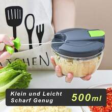 [520ml/900ml Multifunctional Food Master]Kitchen Efficiency Hero! Slicer.Grater.Garlic Mincer.Onion Cuber.Potato Shredder - All-In-One Manual Chopper For Veggie & Meat, Pro-Grade Kitchen Essential. - 綠色 520ml - 查看 2