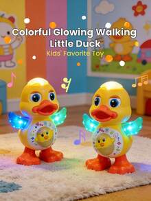 Glowing, Singing, Walking, Dancing Space Duck Robot Toy, Suitable As Birthday Gift For Infants, Toddlers And Children - Multicolor - View 1